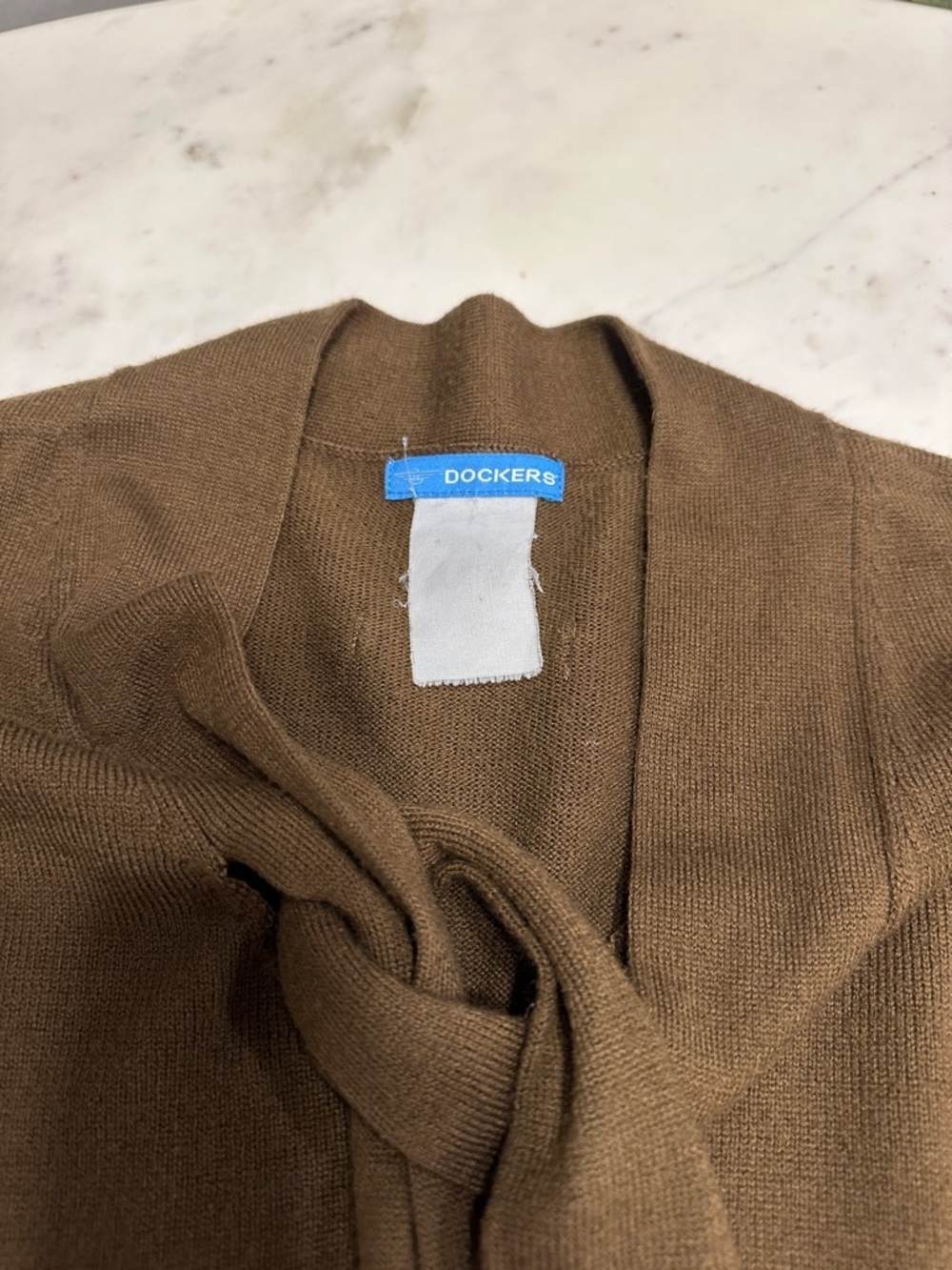 Dockers Brown Knit Tie-Neck Top - Picture 2 of 7